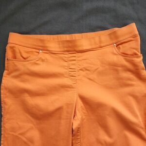 Coral Bay Capri Pants Tangerine 18 Elastic Waist Back Flap Pockets Zip Weekends